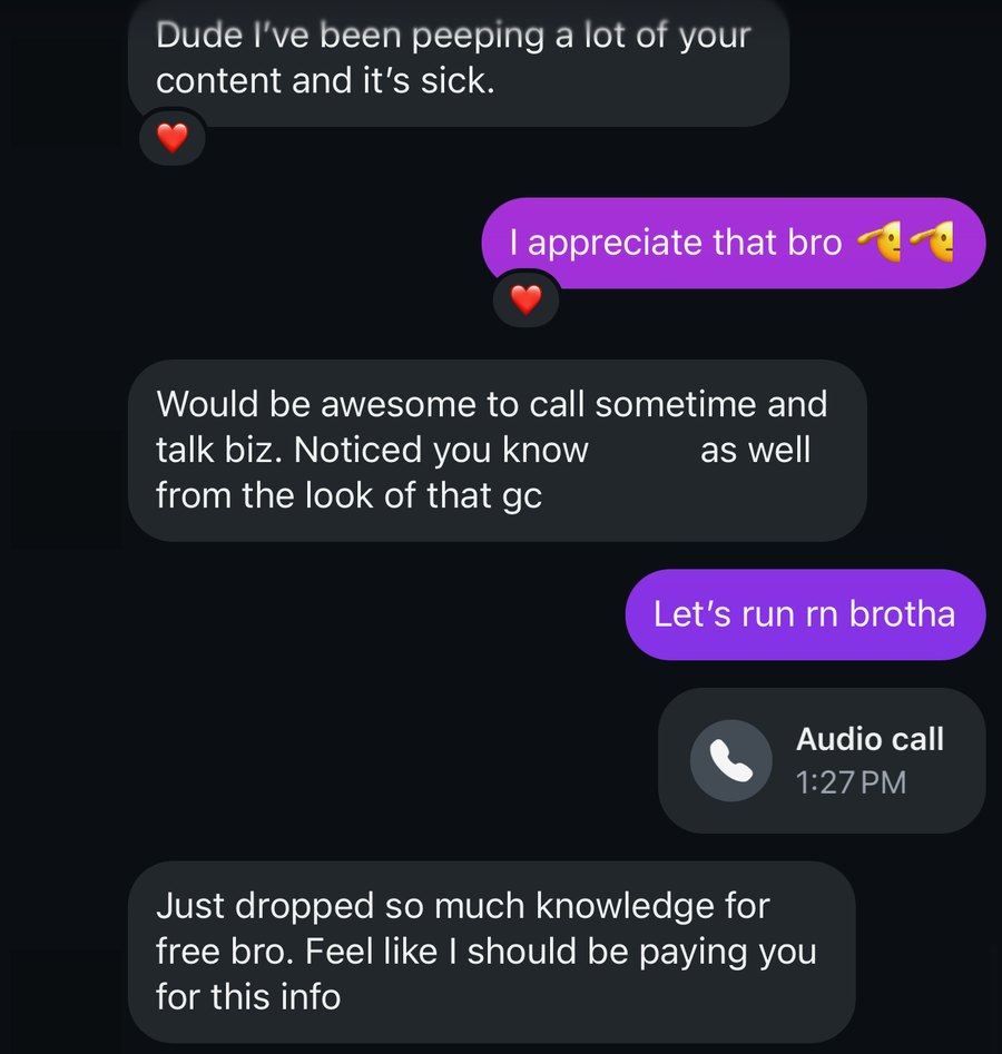 Creator after a call
